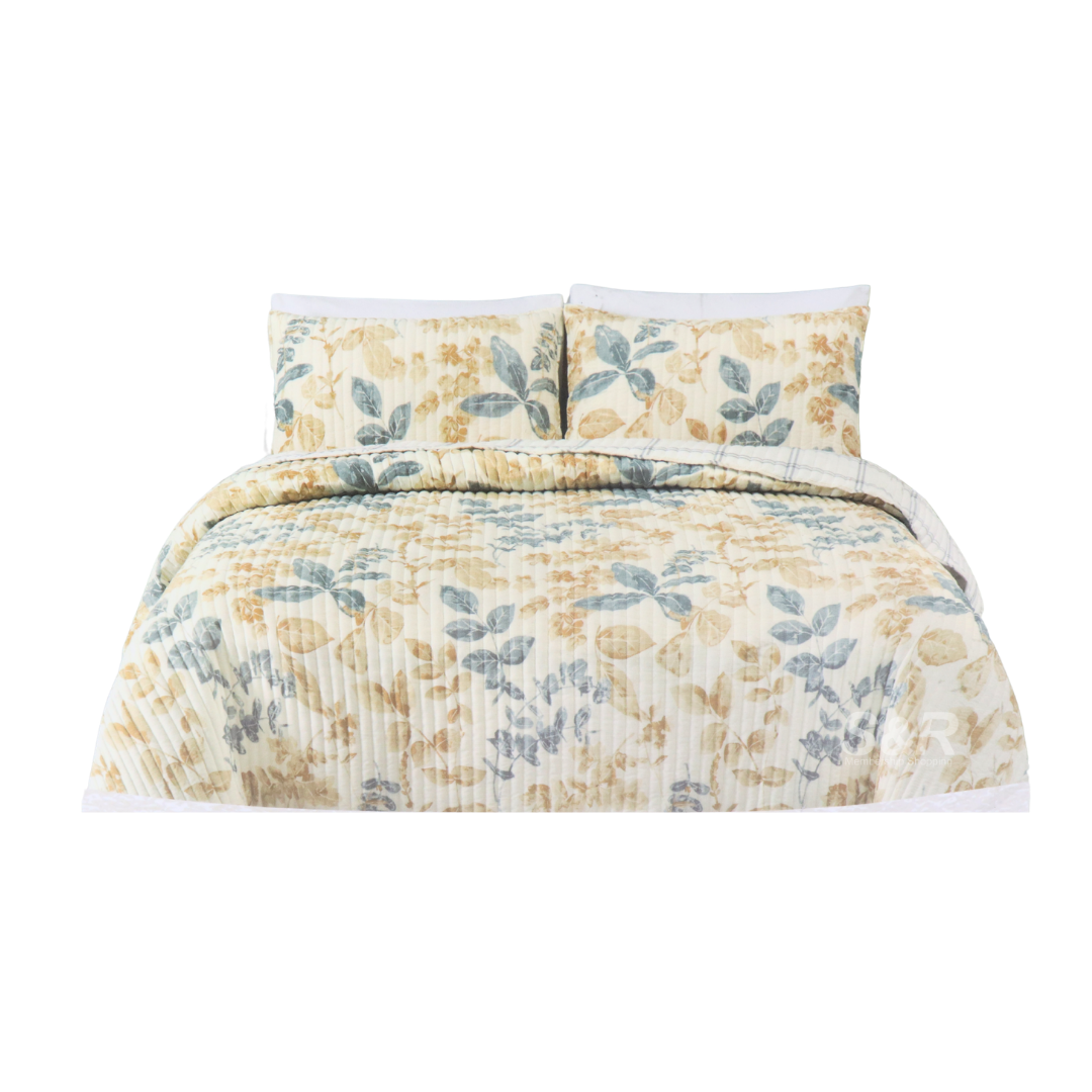 Silver & Sage Printed Coverlet Set Queen Size